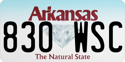 AR license plate 830WSC