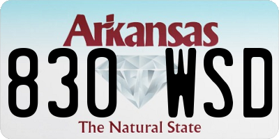AR license plate 830WSD