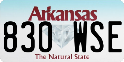 AR license plate 830WSE