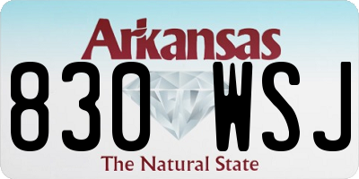 AR license plate 830WSJ