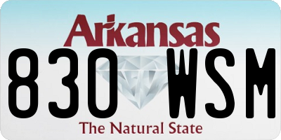 AR license plate 830WSM