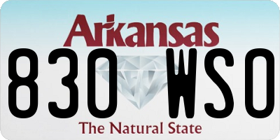AR license plate 830WSO