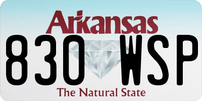 AR license plate 830WSP