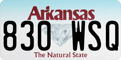 AR license plate 830WSQ