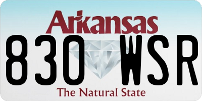 AR license plate 830WSR