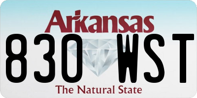 AR license plate 830WST