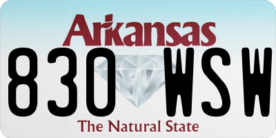 AR license plate 830WSW