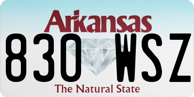 AR license plate 830WSZ