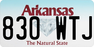 AR license plate 830WTJ