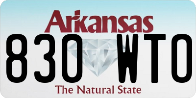 AR license plate 830WTO