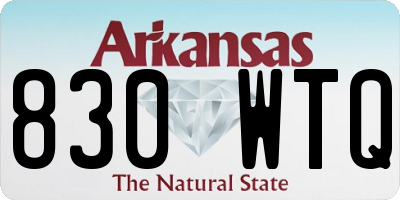 AR license plate 830WTQ