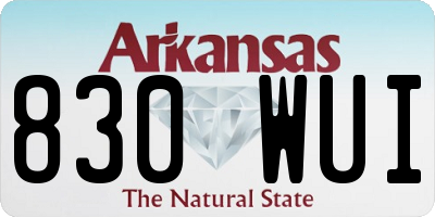 AR license plate 830WUI
