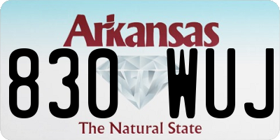 AR license plate 830WUJ