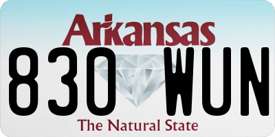 AR license plate 830WUN