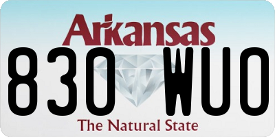 AR license plate 830WUO