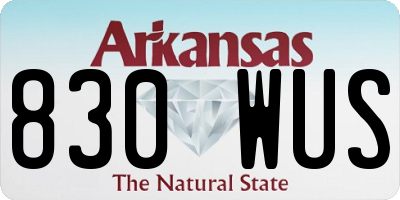 AR license plate 830WUS