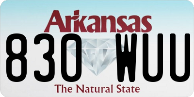 AR license plate 830WUU