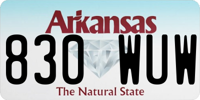 AR license plate 830WUW