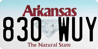 AR license plate 830WUY