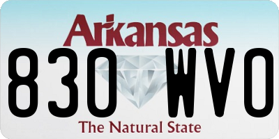 AR license plate 830WVO
