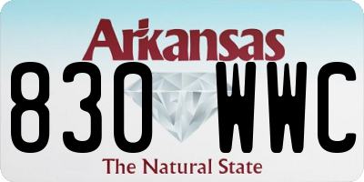 AR license plate 830WWC