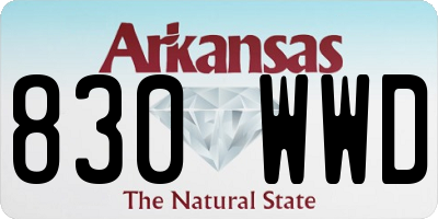 AR license plate 830WWD