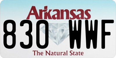 AR license plate 830WWF