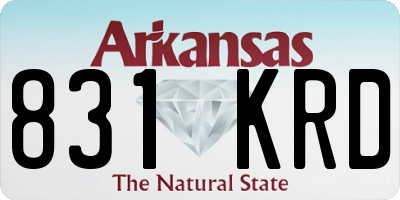 AR license plate 831KRD