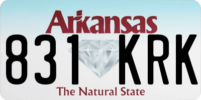 AR license plate 831KRK