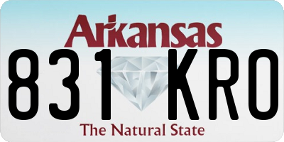 AR license plate 831KRO