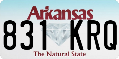 AR license plate 831KRQ