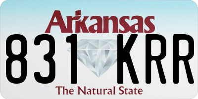 AR license plate 831KRR