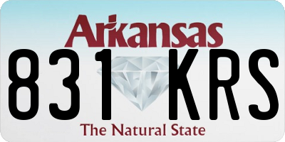 AR license plate 831KRS