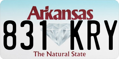 AR license plate 831KRY