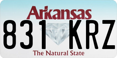 AR license plate 831KRZ