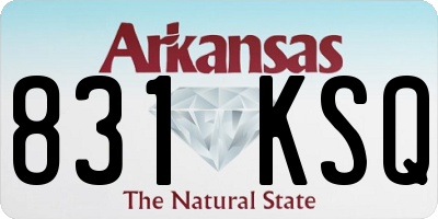 AR license plate 831KSQ