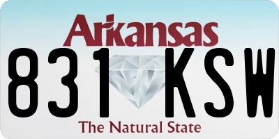 AR license plate 831KSW