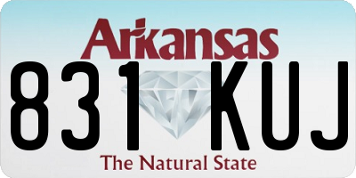 AR license plate 831KUJ