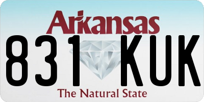 AR license plate 831KUK