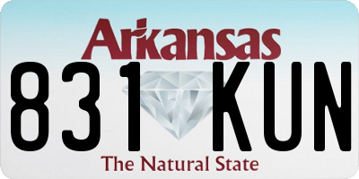 AR license plate 831KUN