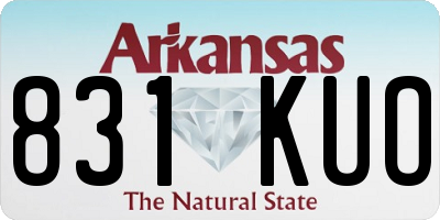 AR license plate 831KUO
