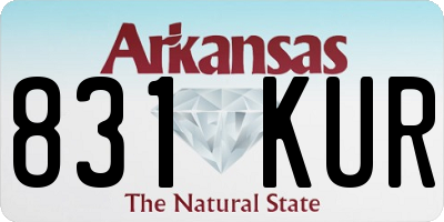 AR license plate 831KUR