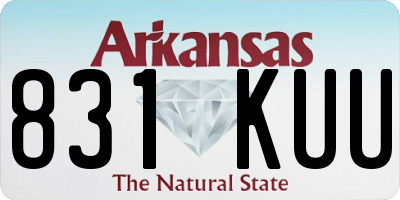 AR license plate 831KUU