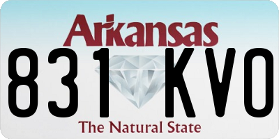AR license plate 831KVO