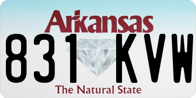 AR license plate 831KVW