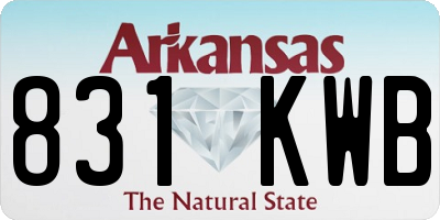 AR license plate 831KWB