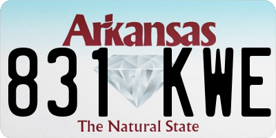 AR license plate 831KWE
