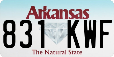 AR license plate 831KWF