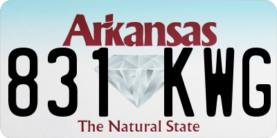 AR license plate 831KWG