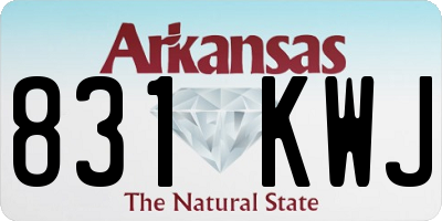 AR license plate 831KWJ